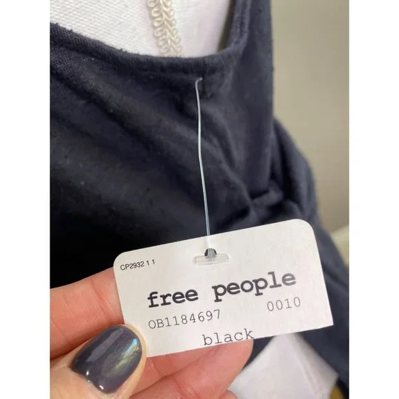 Free People Nikki Sleeveless Tank Top Black Women's Size S - Picture 8 of 8